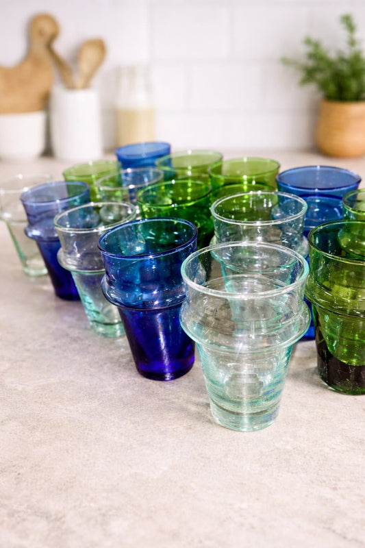 Moroccan Beldi Glass Set – Handmade Traditional Moroccan Tea Glasses